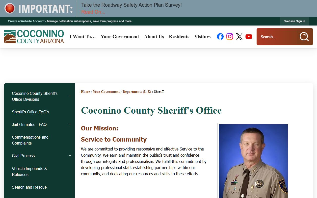 Coconino County Sheriff's Office homepage