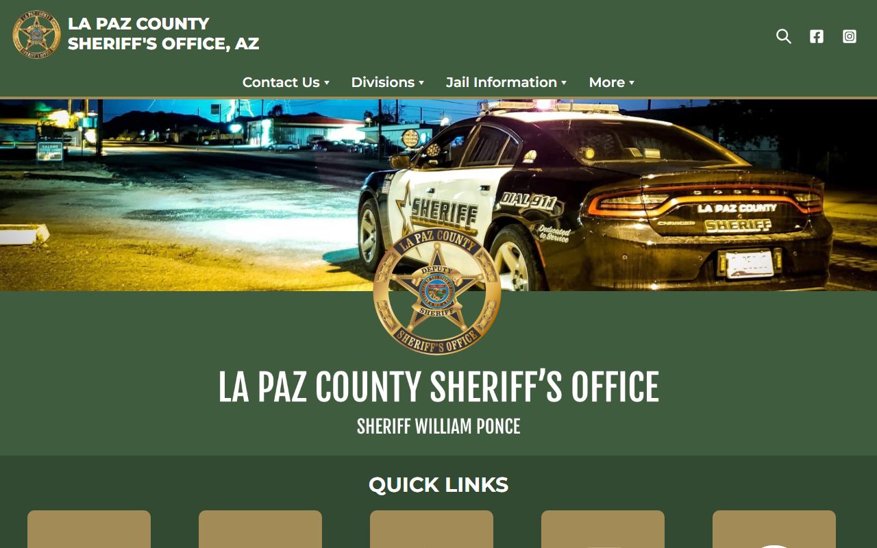 La Paz County Sheriff's Office homepage