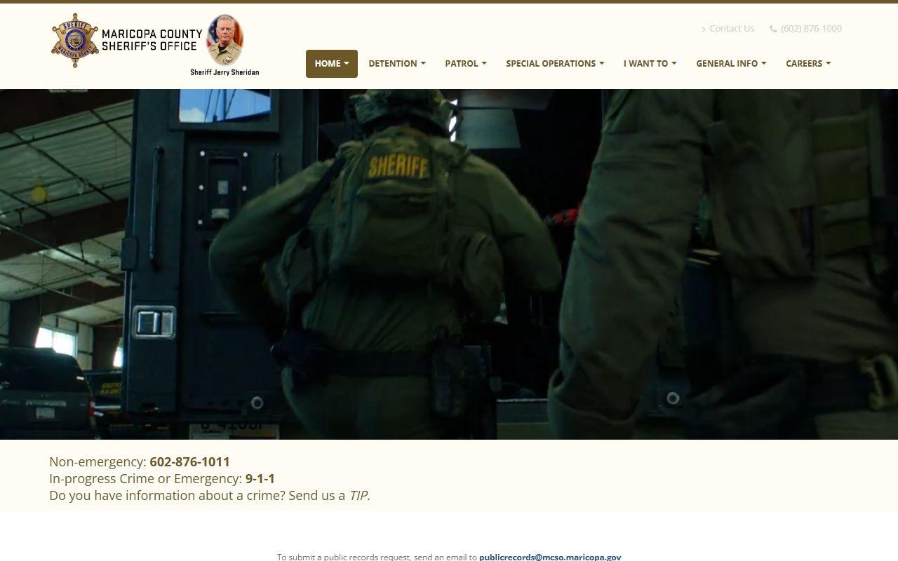 Maricopa County Sheriff's Office homepage