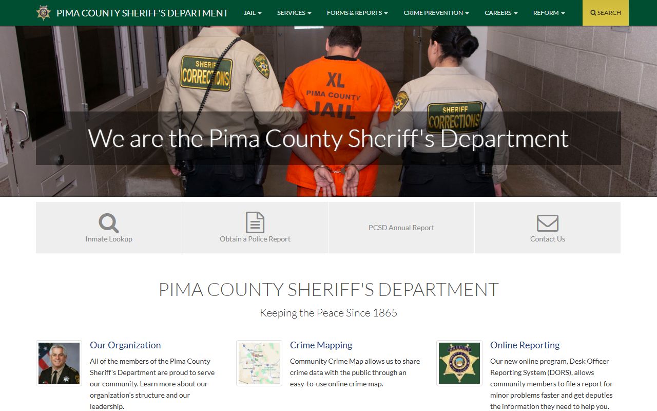 Pima County Sheriff's Department homepage