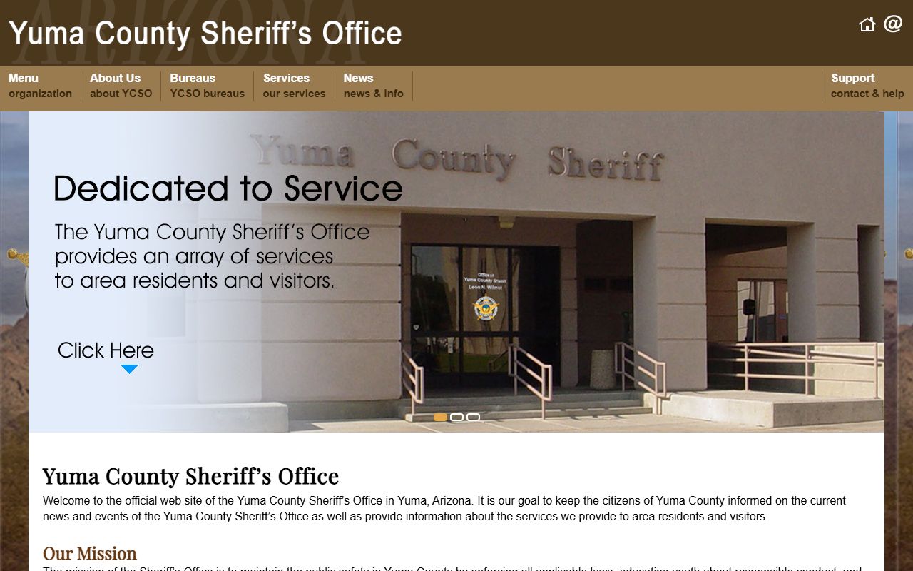Yuma County Sheriff's Office homepage